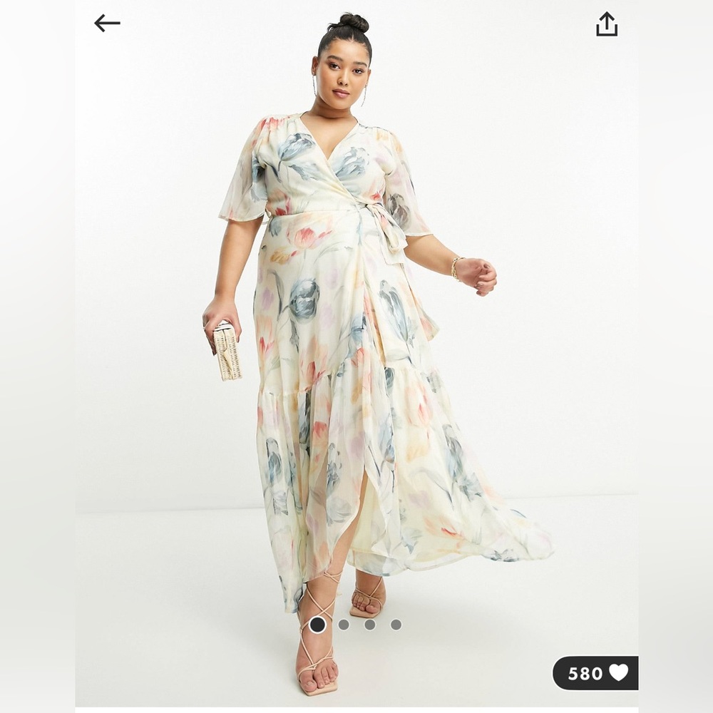 NWT Hope & Ivy flutter sleeve maxi dress